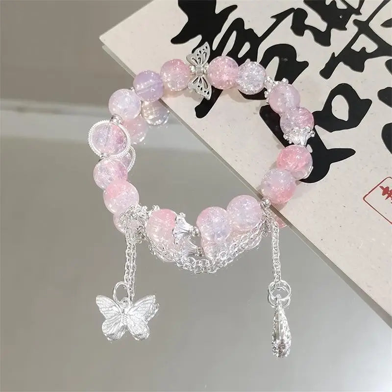 Lucky Bead Butterfly Charm Bracelet