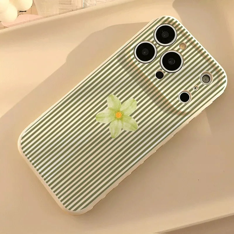 🌿 Olive Green Floral Phone Case