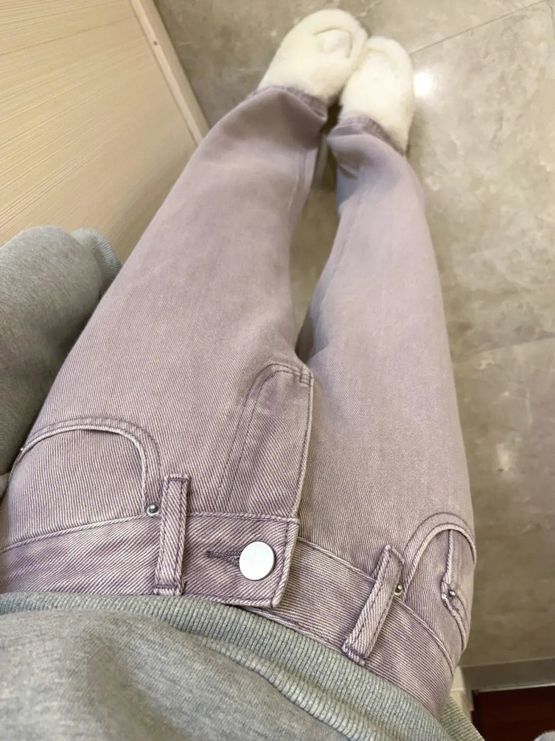 Purple High Waist Wide-Leg Jeans