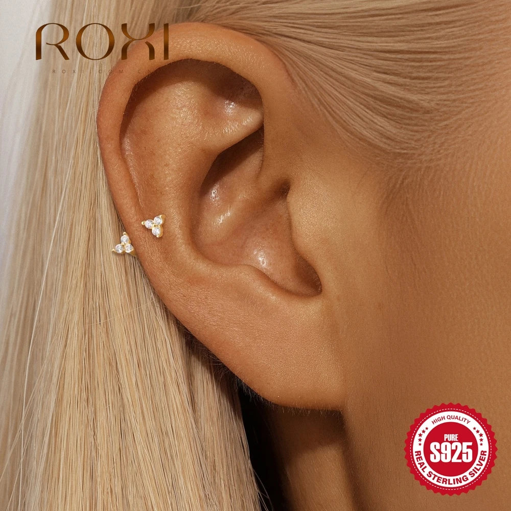 925 Silver Mini CZ Tragus Stud (1 Pc)