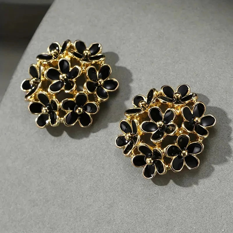 Enamel Flower Stud Earrings