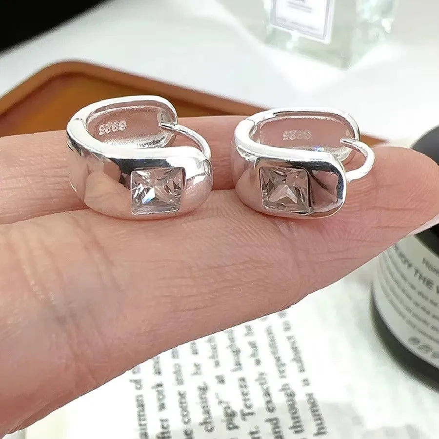 925 Silver Heart Hoop Earrings