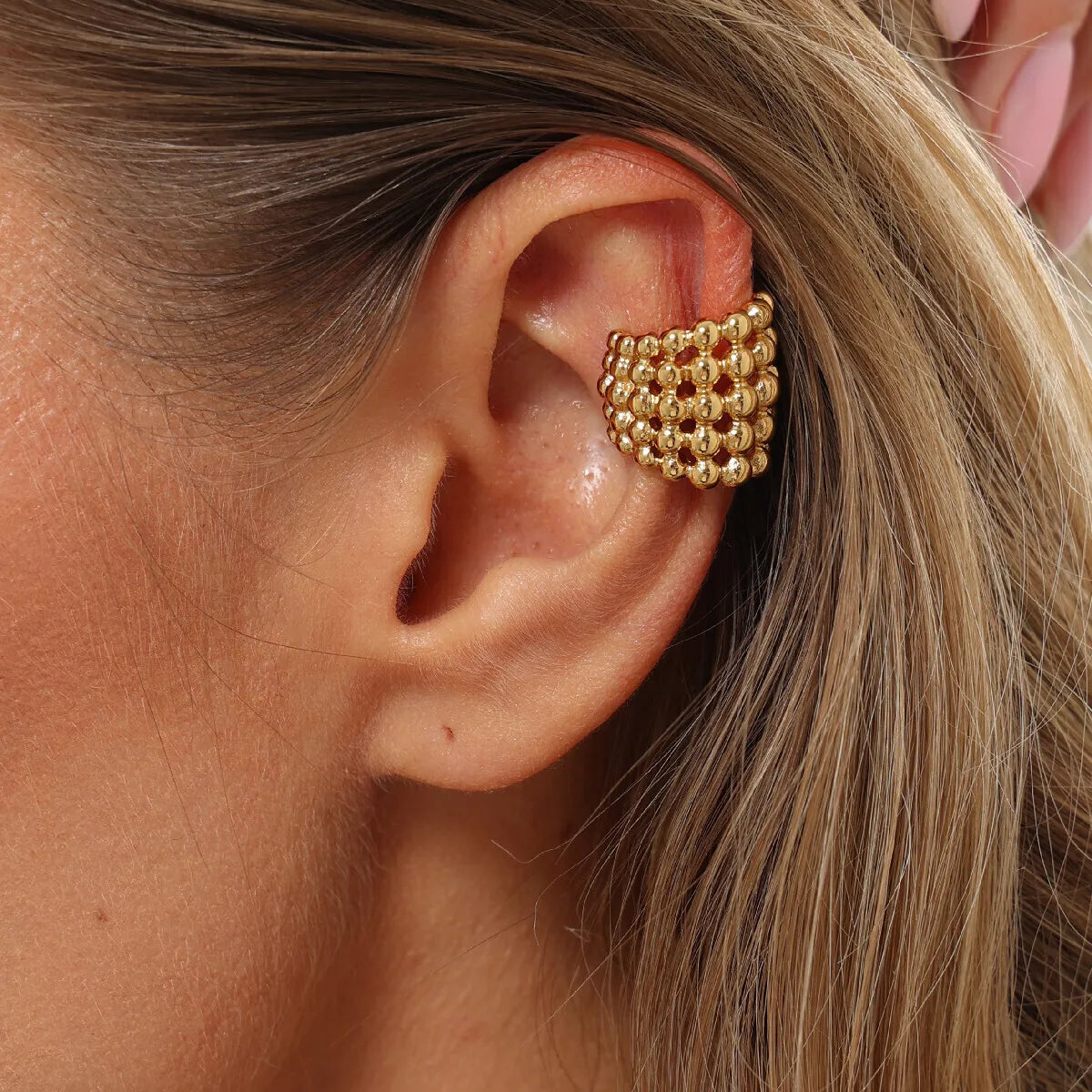 18K Gold Plated Geometric Clip-On Earrings