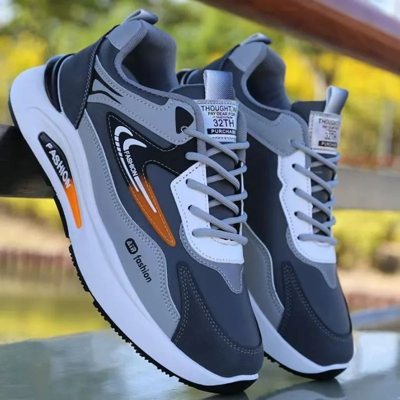 Men's Lightweight PU Leather Sneakers
