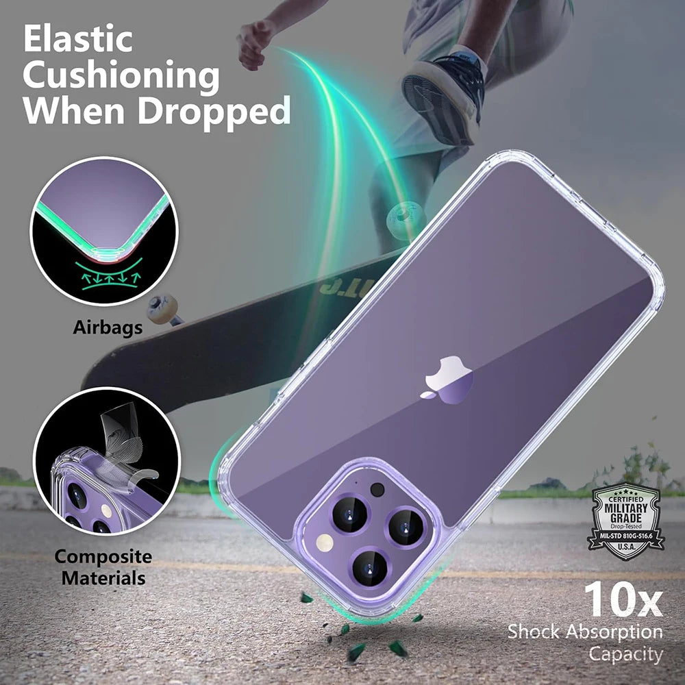 ✨ Crystal Clear Hybrid Shockproof Case