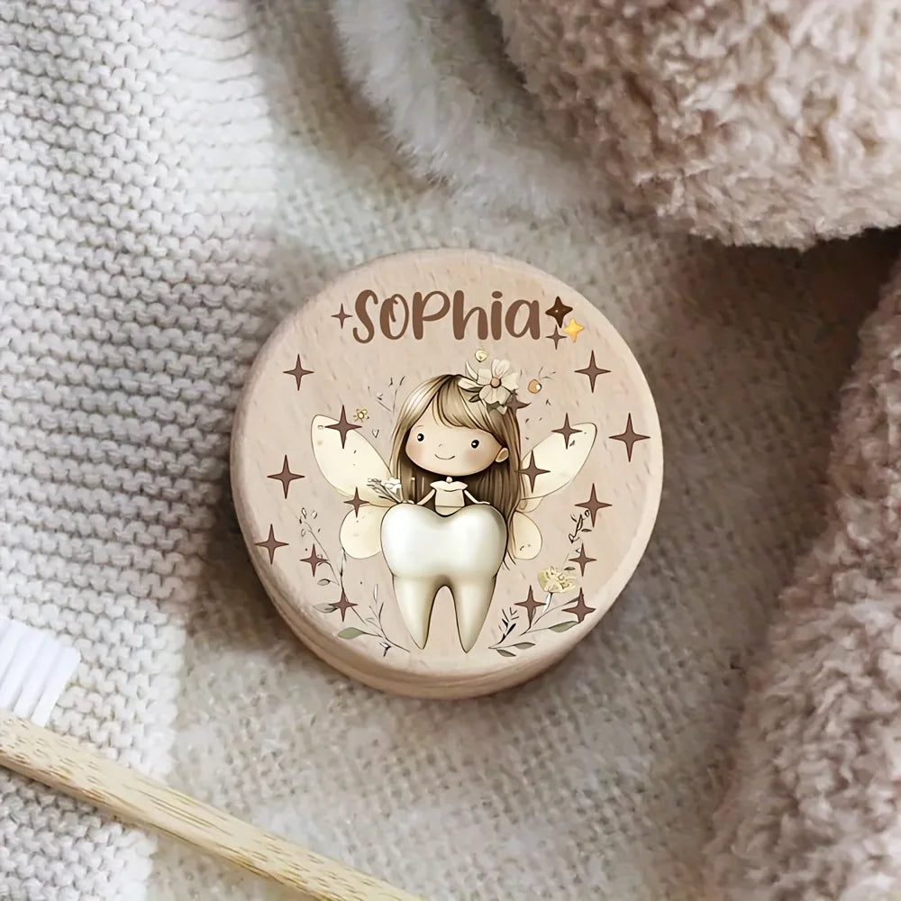 Personalized Wooden Baby Tooth Box