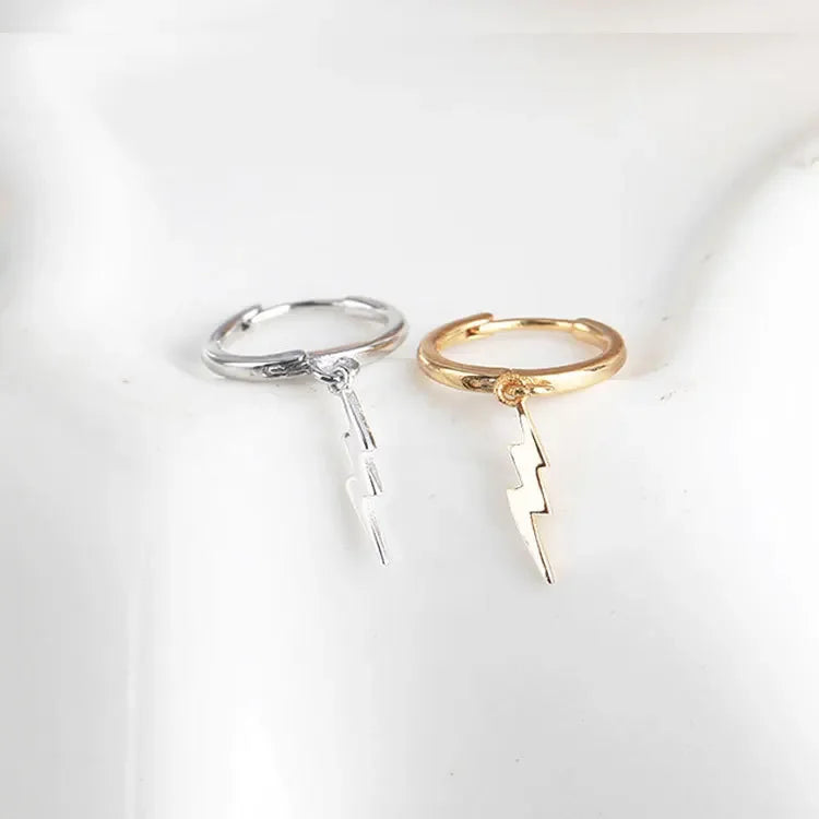 925 Silver Lightning Hoop Earrings