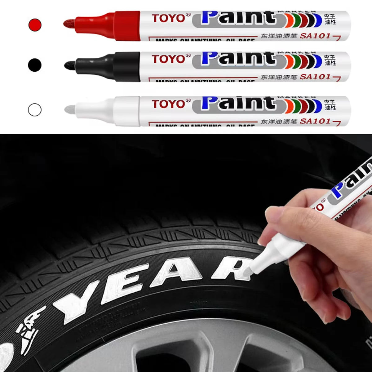 ✍️ White Tire Paint Marker Pen