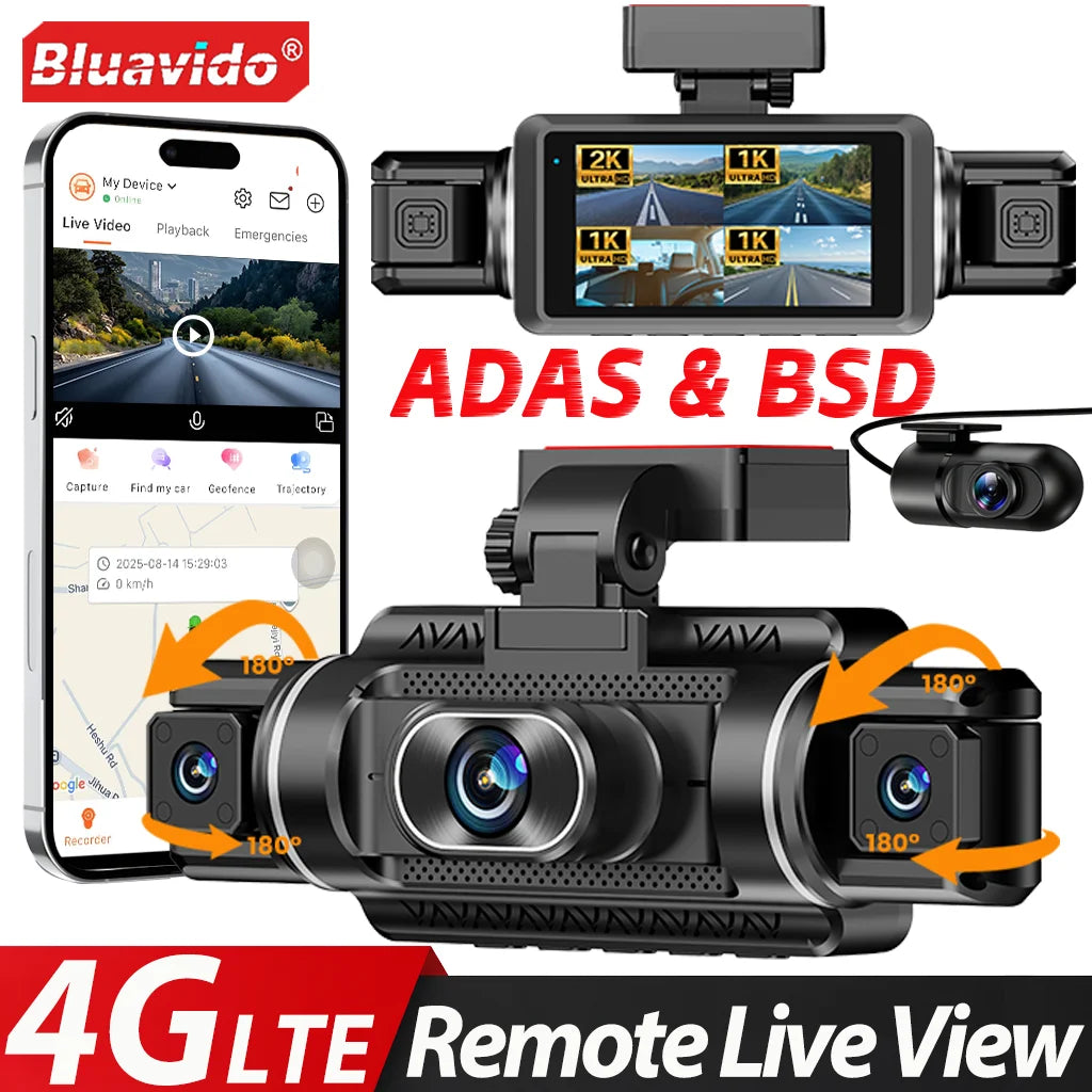 🛡️ 4G LTE 4-Channel Dash Cam