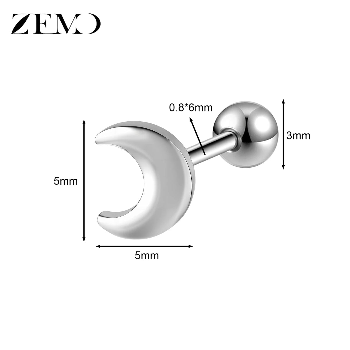 Cute Cartilage Stud Earring (20G, 1 Pc)