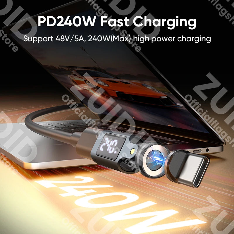 📟 240W Digital Display USB-C Magnetic Adapter