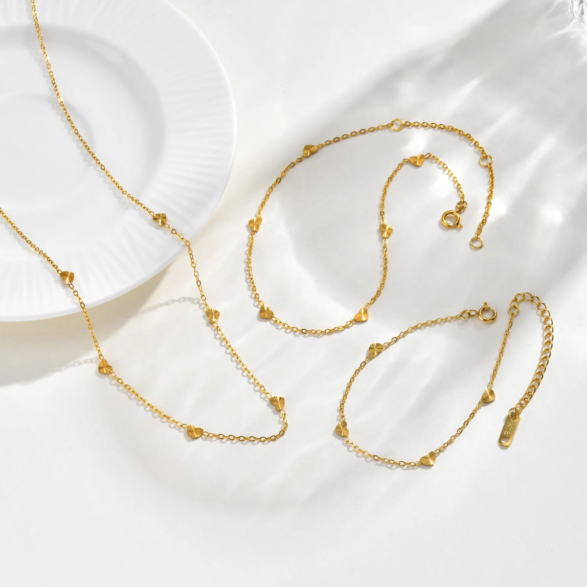 18K Gold Plated Heart Anklet