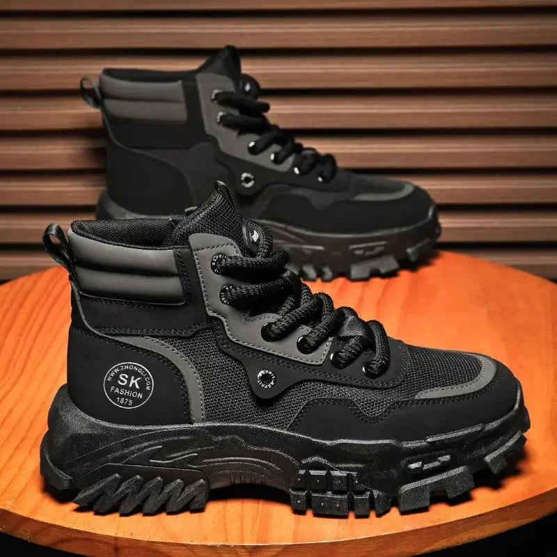 Men's Leather Platform Boots