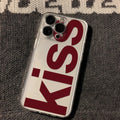 "Kiss" Text Clear iPhone Case