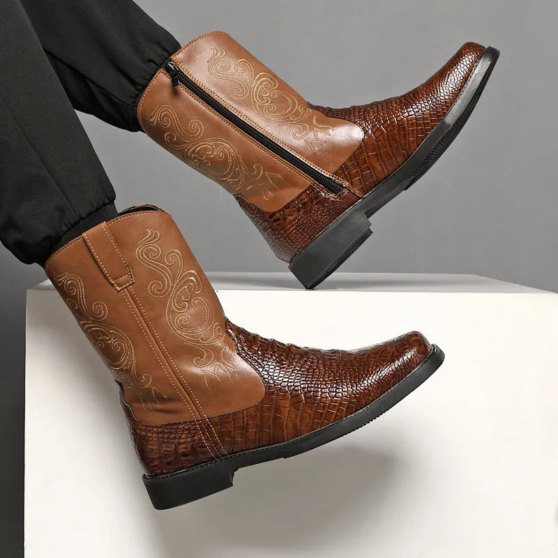 Men's Embroidered Western Cowboy Boots