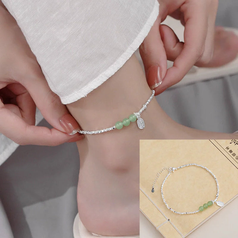 925 Silver Double-Layer Disc Anklet