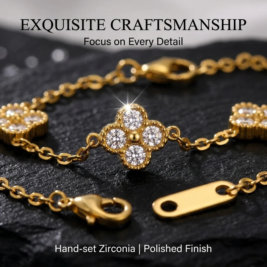 🌸 Gold Flower Zircon Bracelet