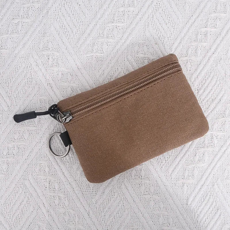 Canvas Mini Zip Coin Purse