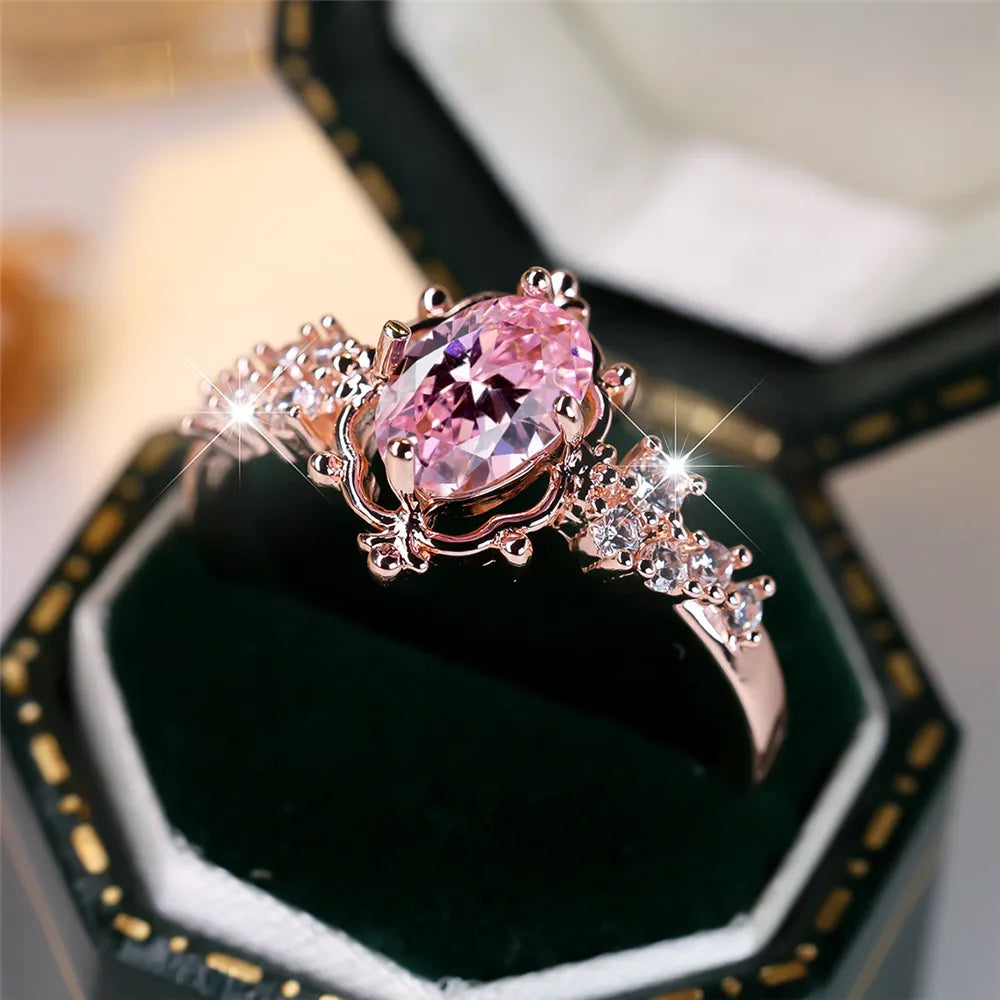Pink Zircon Oval Ring