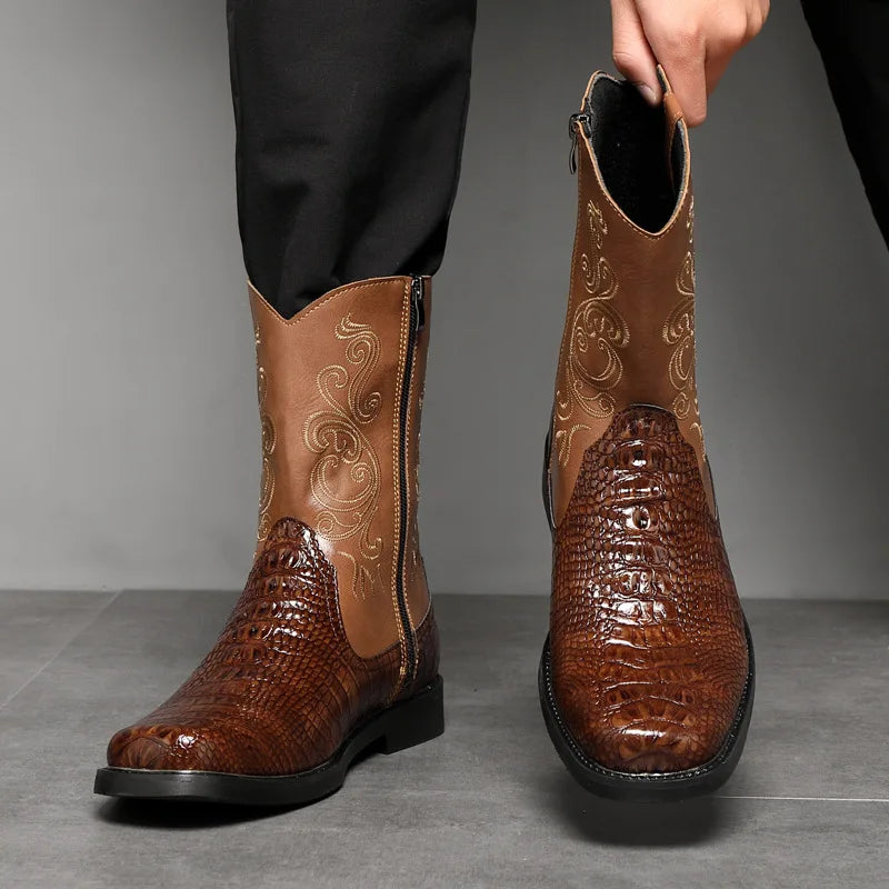 Men's Embroidered Western Cowboy Boots