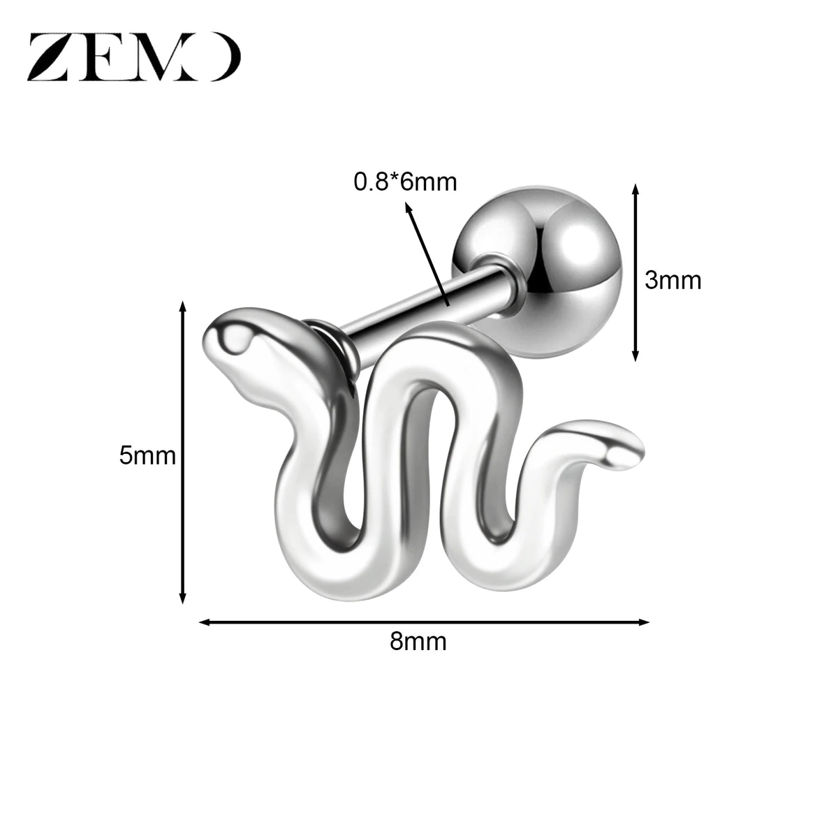 Cute Cartilage Stud Earring (20G, 1 Pc)