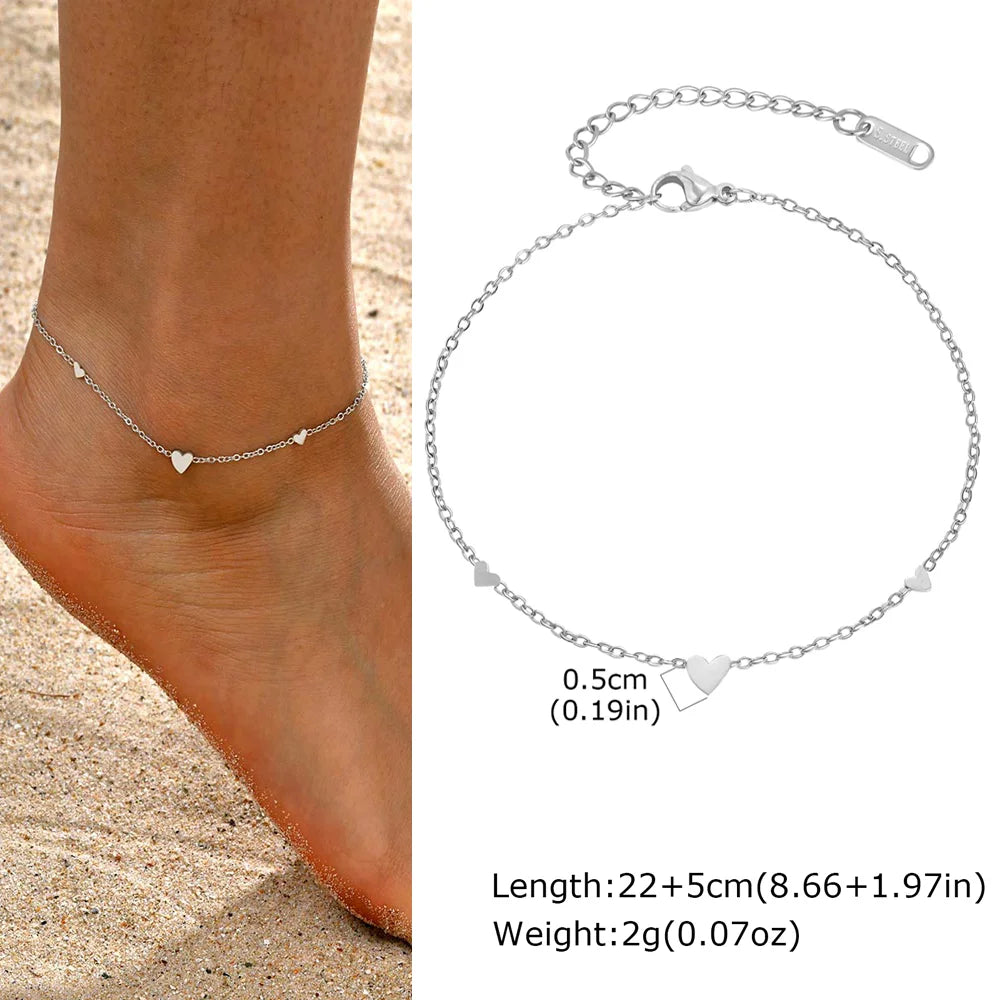 ❤️ Gold Heart Anklet Bracelet