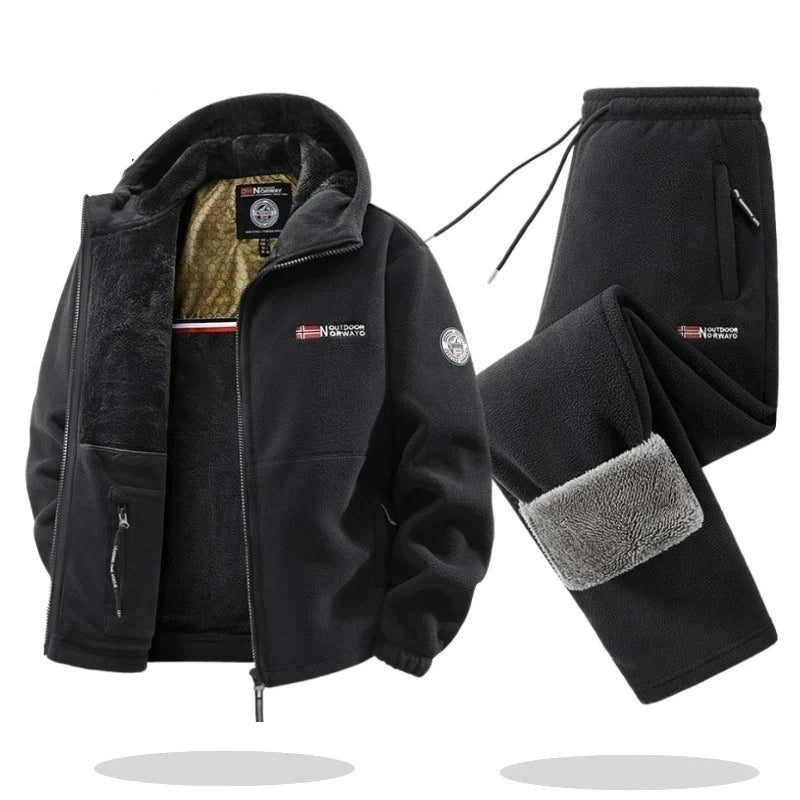 Men's Warm Fleece Hoodie & Pants Set