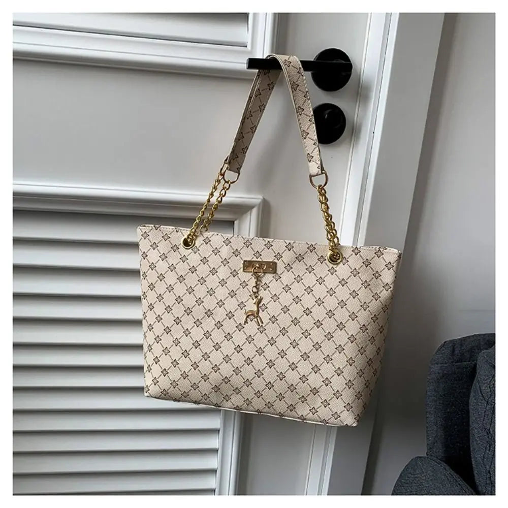 Printed PU Leather Tote Bag
