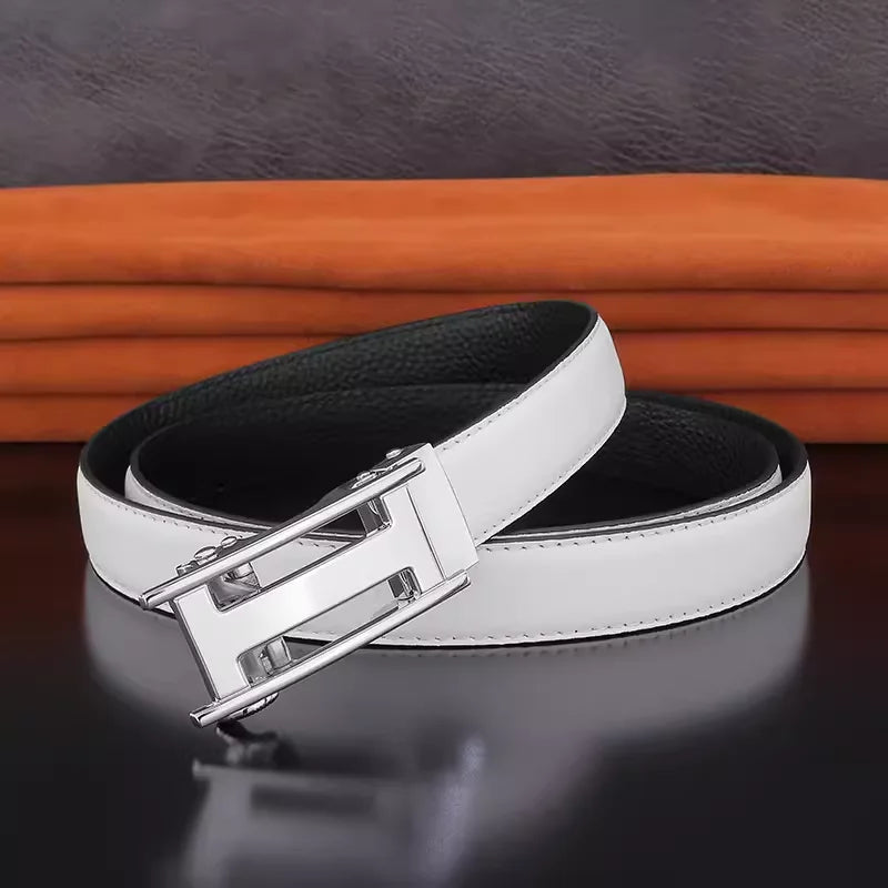 Women's Leather Belt with Automatic Buckle