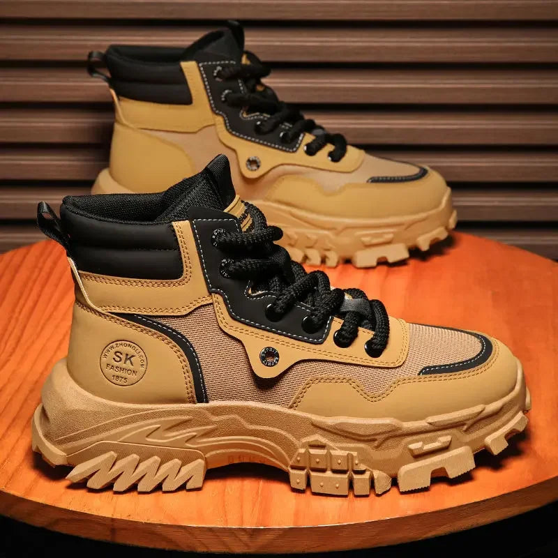 Men's Leather Platform Boots