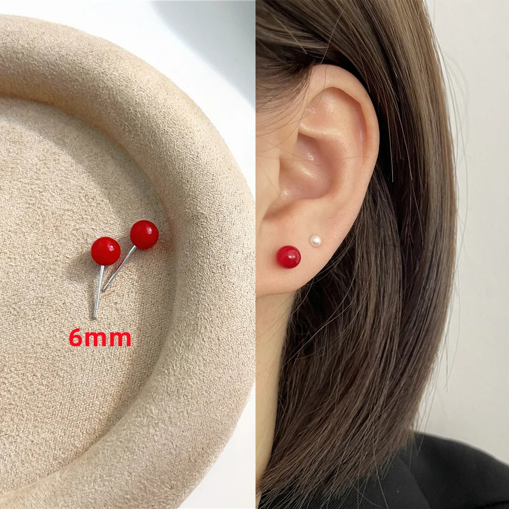 Classic White Pearl Stud Earrings