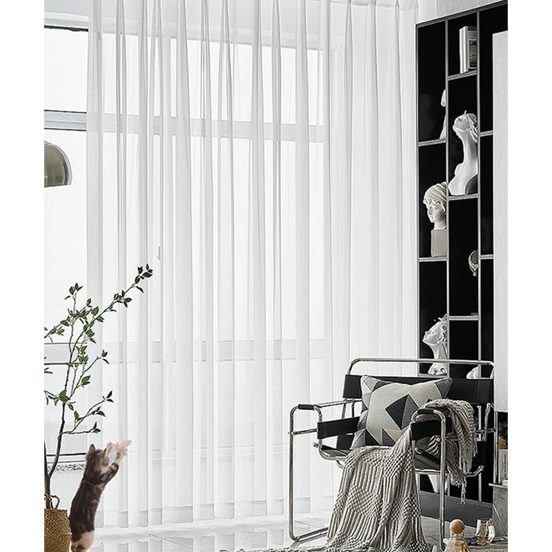 White Sheer Voile Curtains