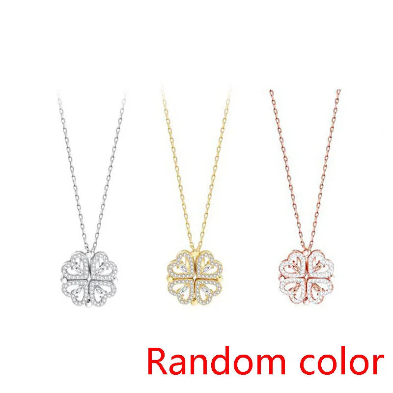 ❤️ Four Leaf Clover Heart Pendant Necklace