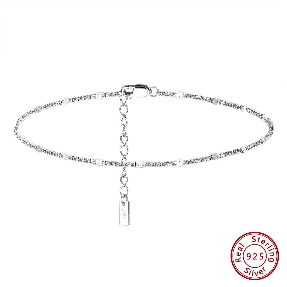14K Gold 925 Silver Cuban Anklet