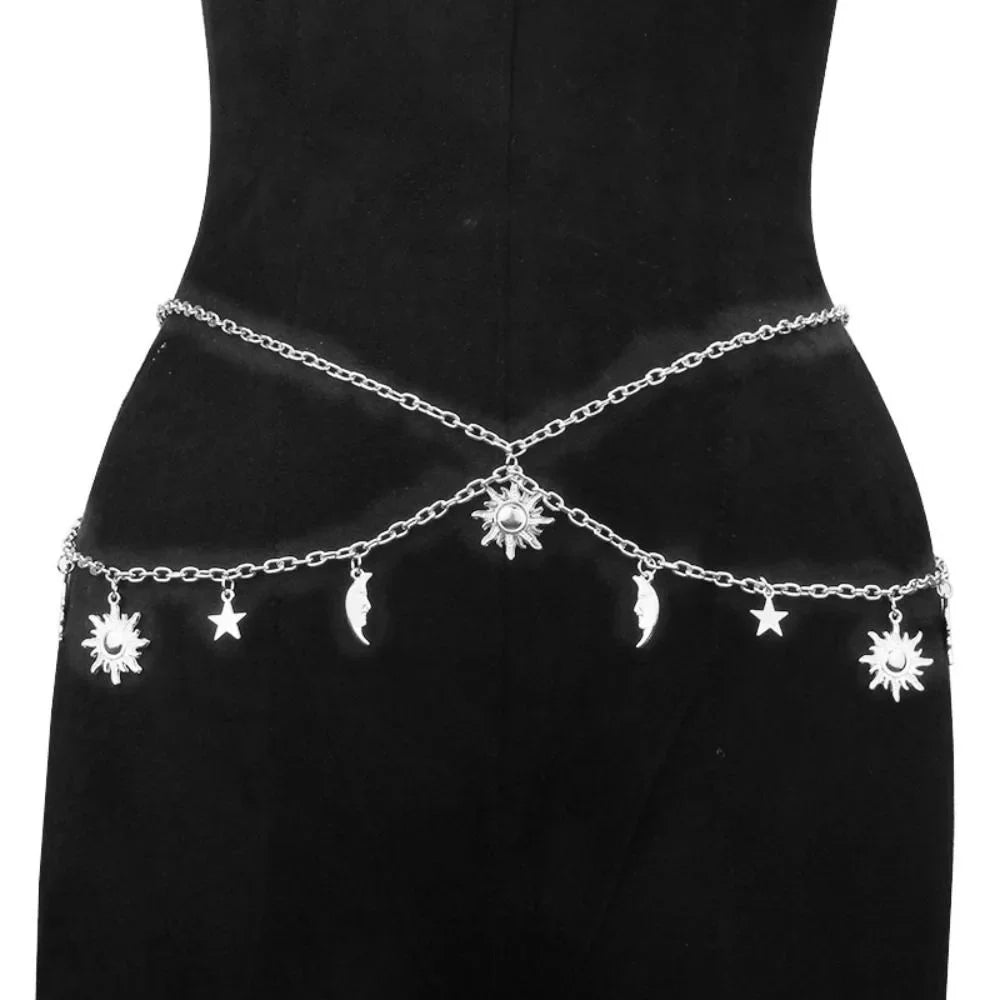 Vintage Sun Metal Waist Chain Belt