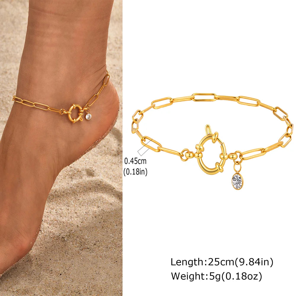 ❤️ Gold Heart Anklet Bracelet