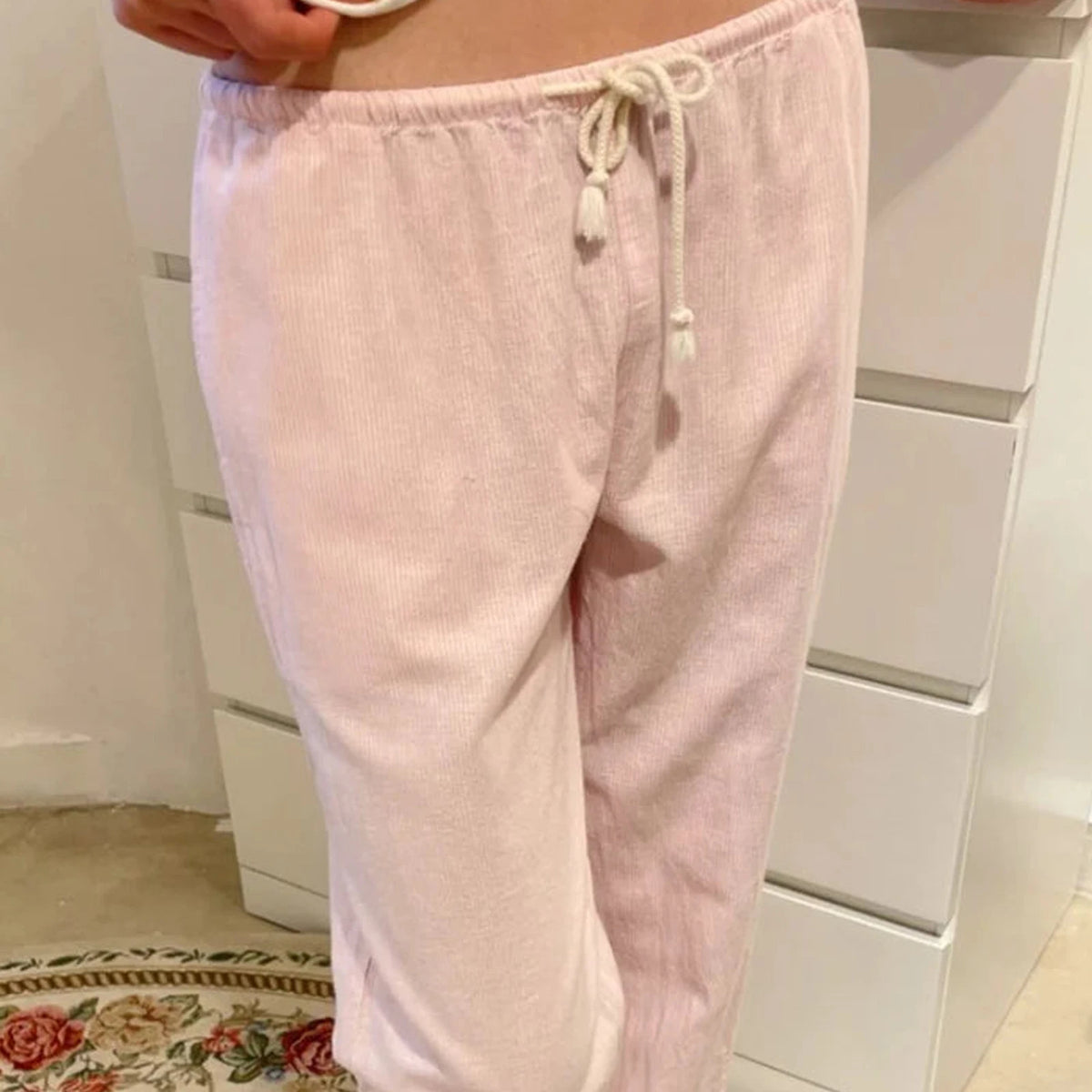Drawstring Loose Wide-Leg Pants