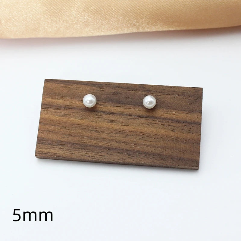 Classic White Pearl Stud Earrings