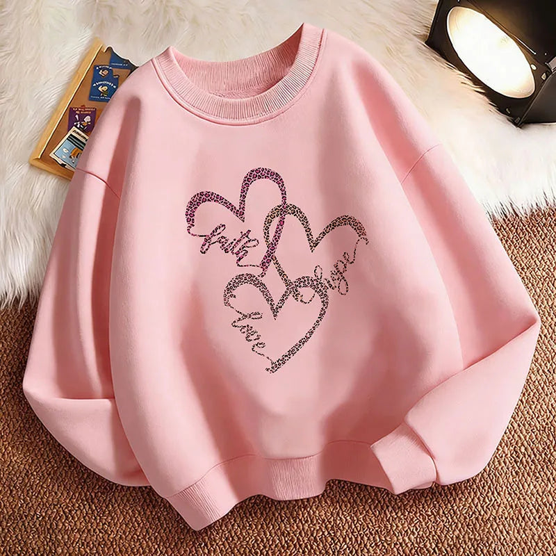 Kids Leopard Heart Sweatshirt
