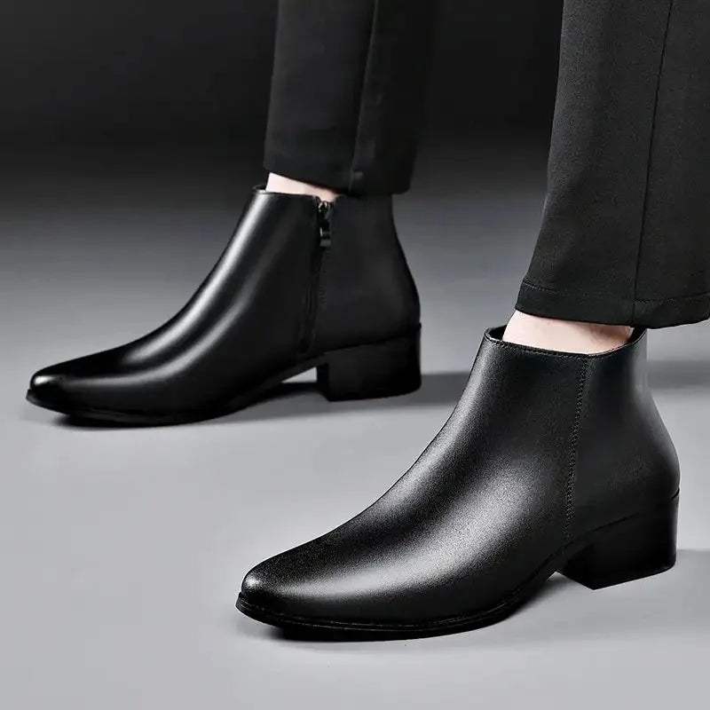 Men's Plush-Lined Leather Chelsea Boots