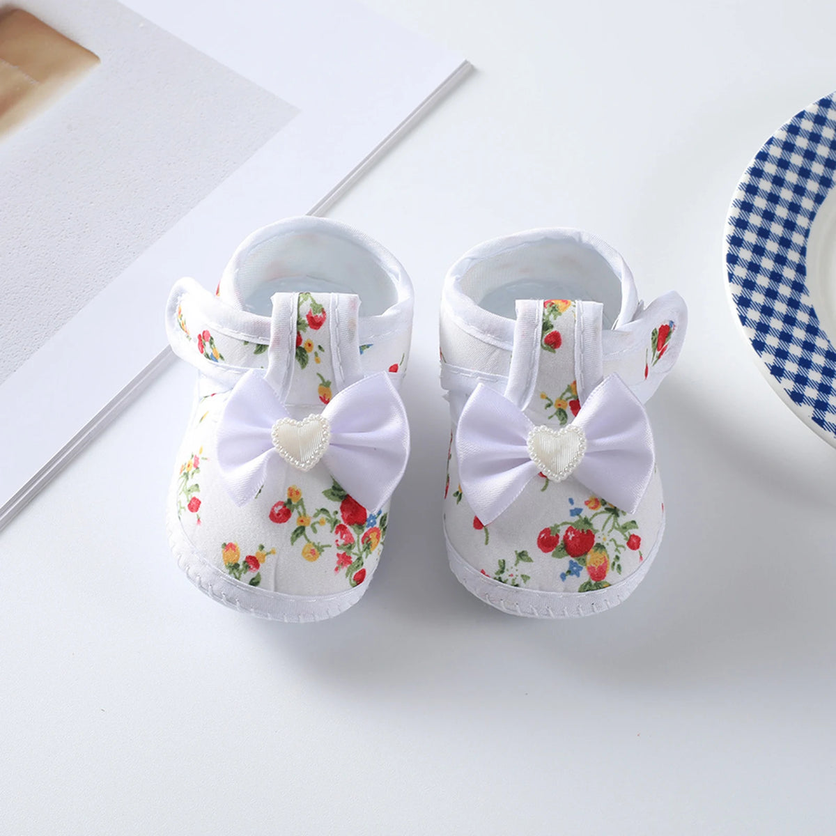 Baby Girls Bow Soft Sole Shoes 0–12M