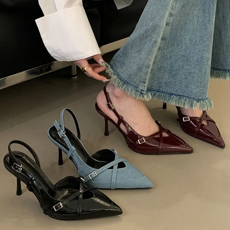 Women's Pointed-Toe Slingback Heels