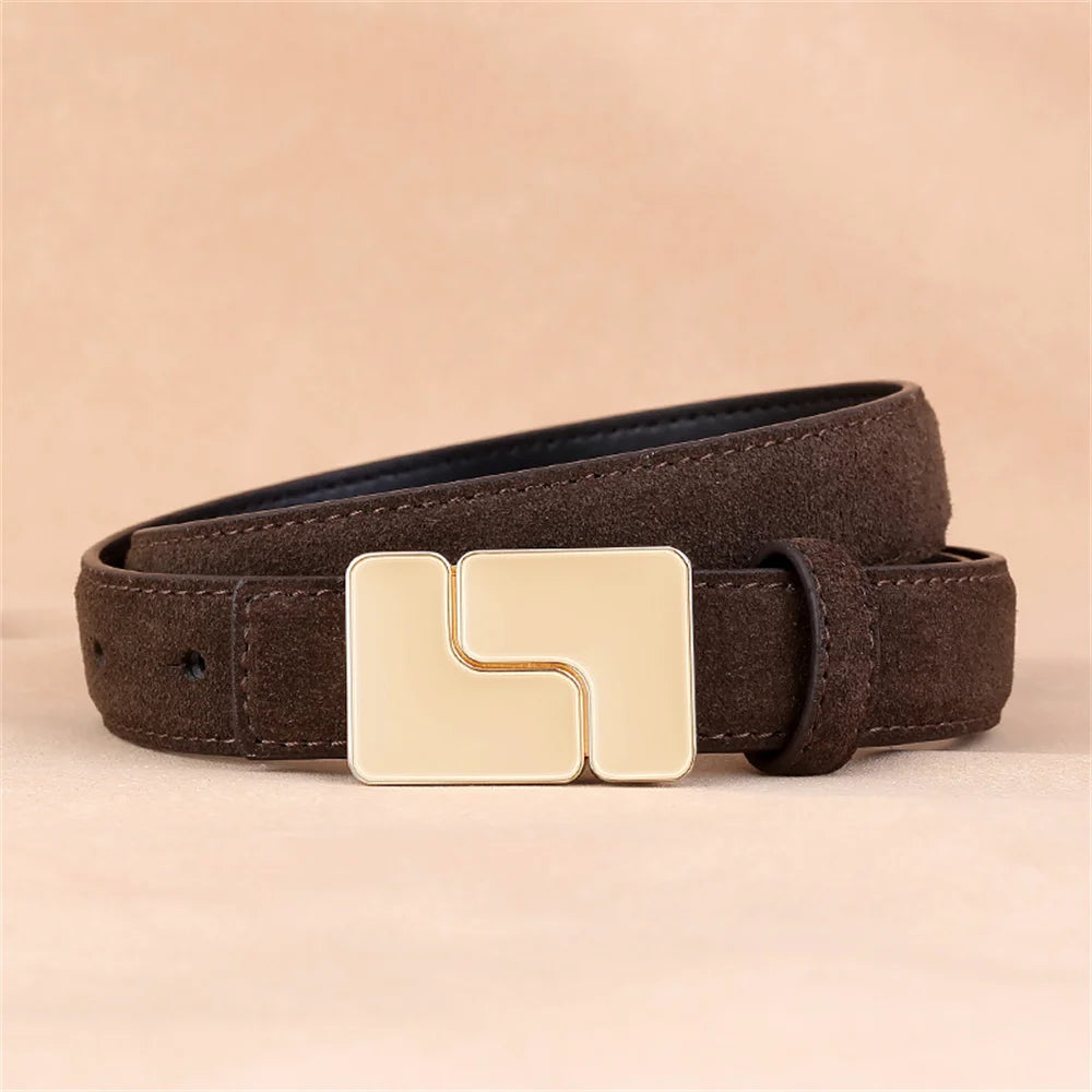 Women's Narrow Leather Waist Belt