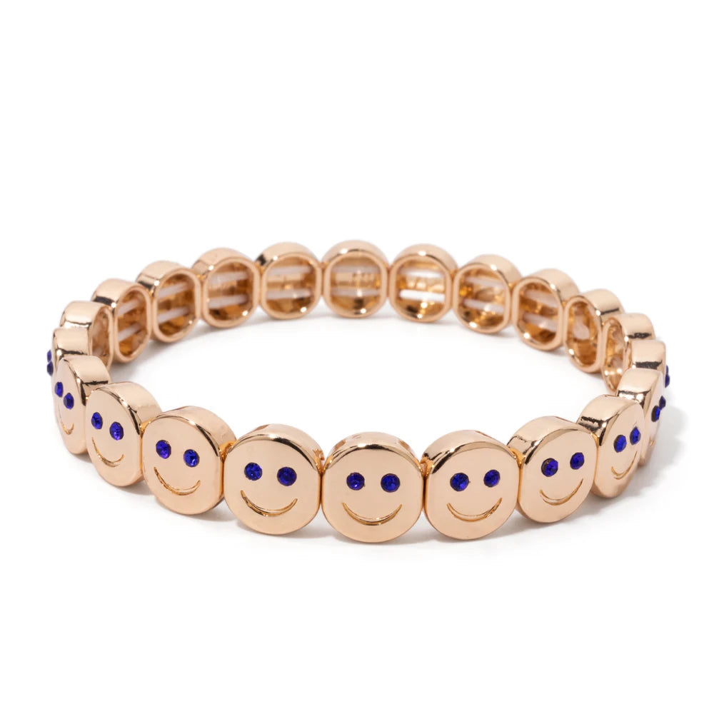😊 Happy Face Crystal Bead Bracelet