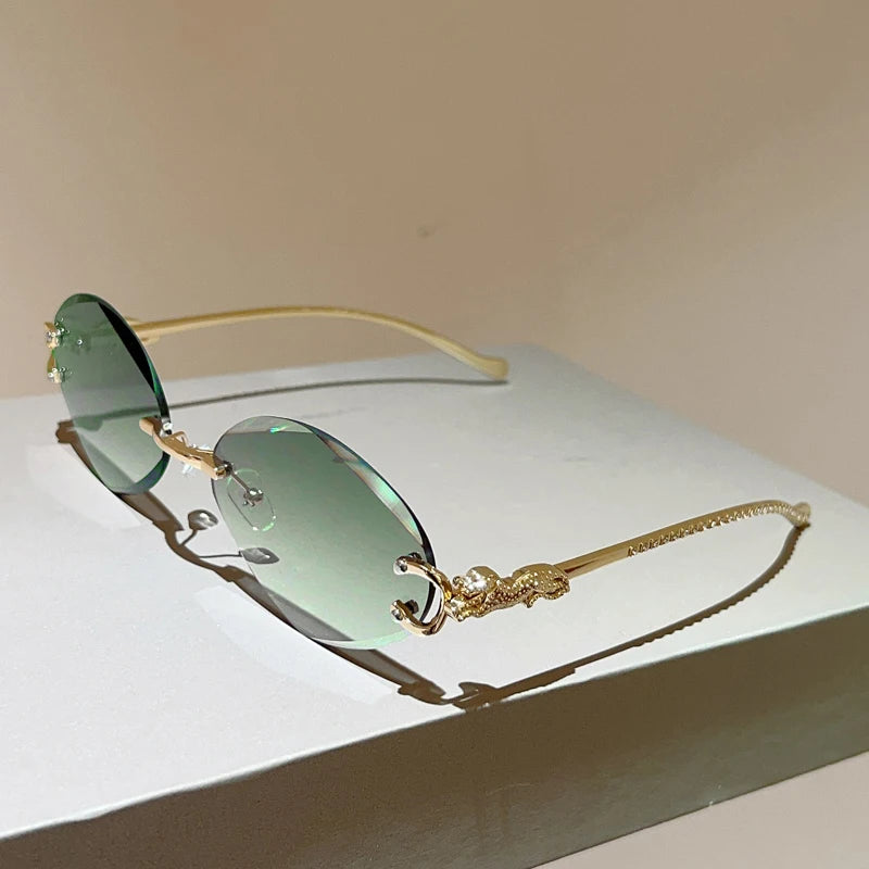 Rimless Rhombus Gradient Sunglasses