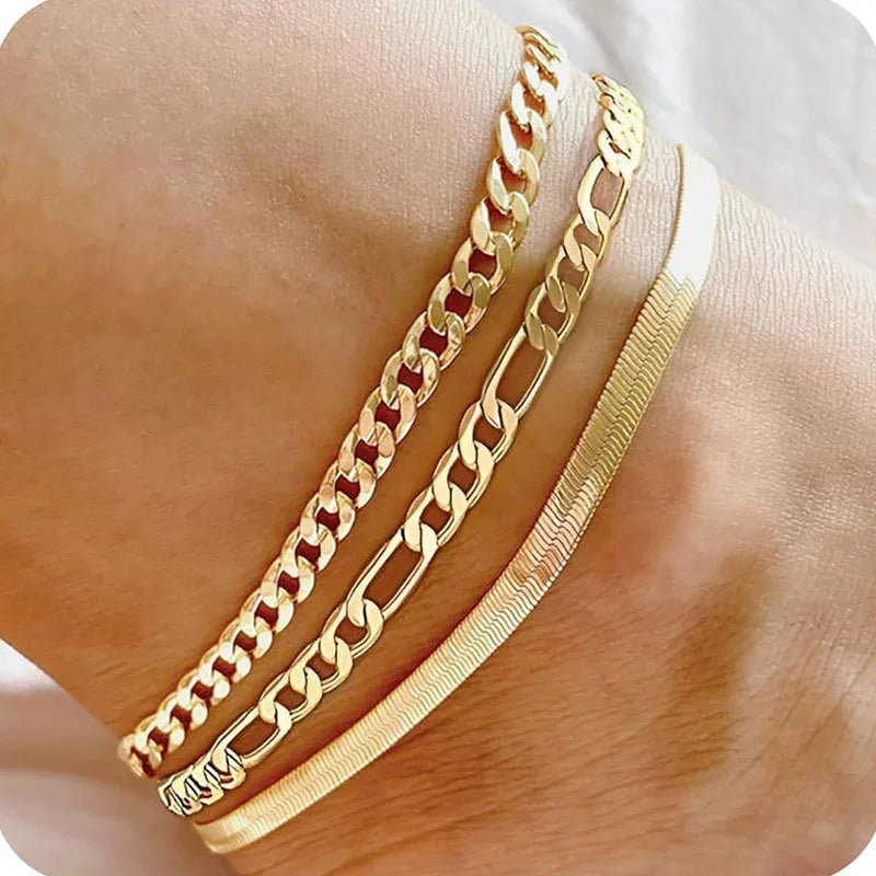 14K Gold Plated Waterproof Chain Anklet