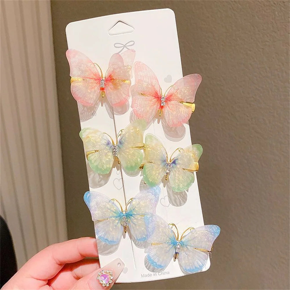 Butterfly Hair Clips Set – 6 Pcs