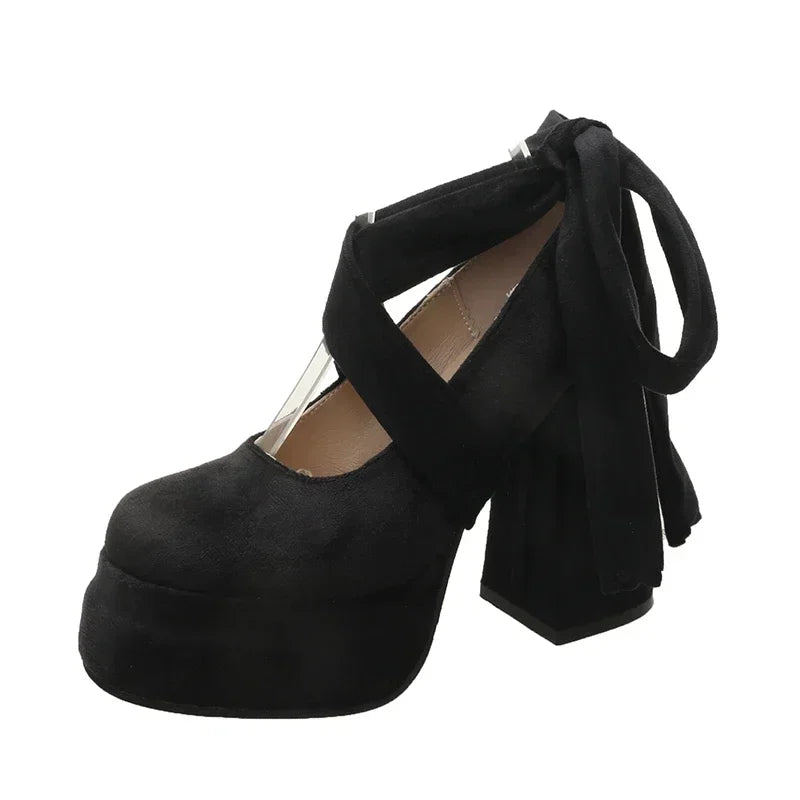 Women's Platform Lace-Up Mary Janes