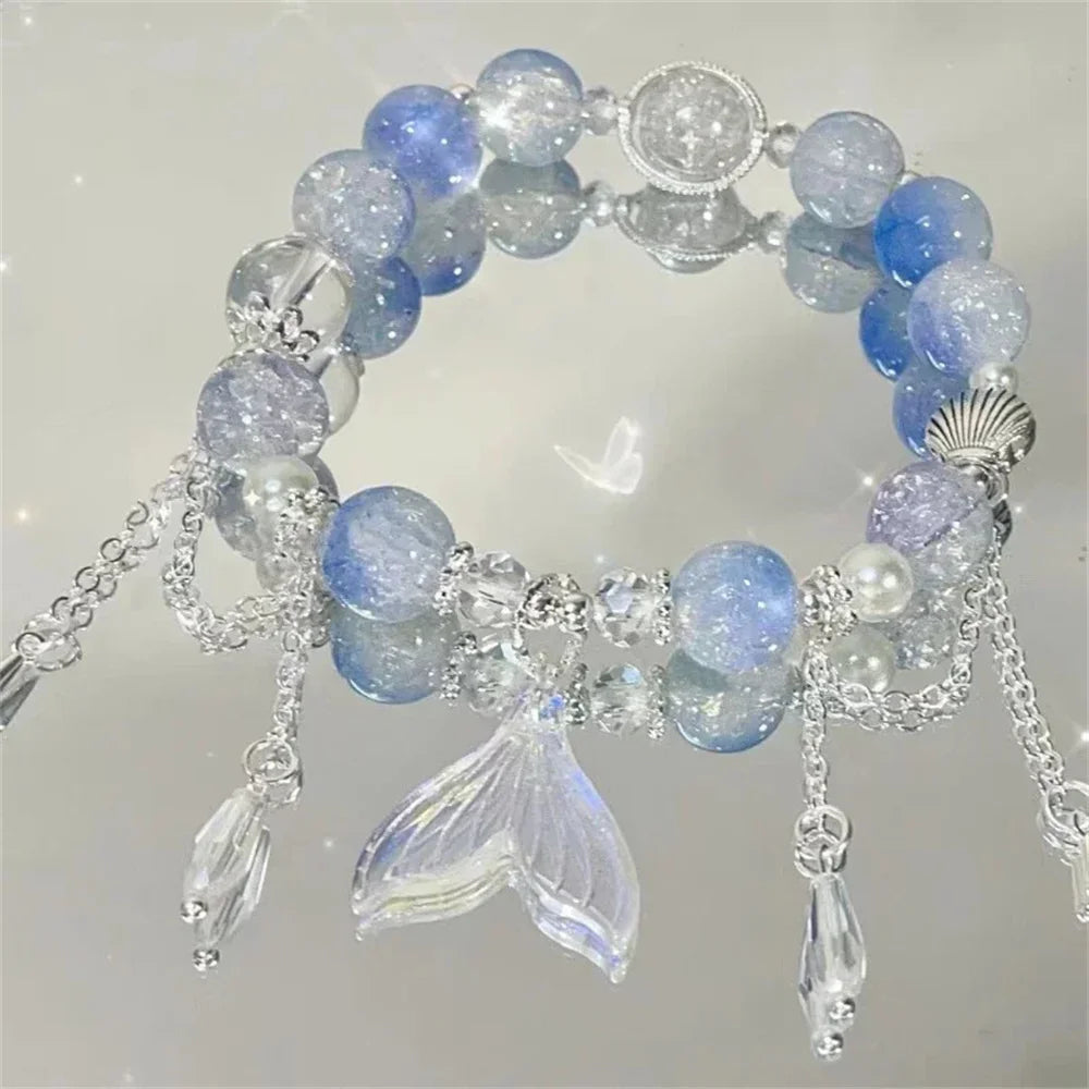 Crystal Flower Tassel Bracelet
