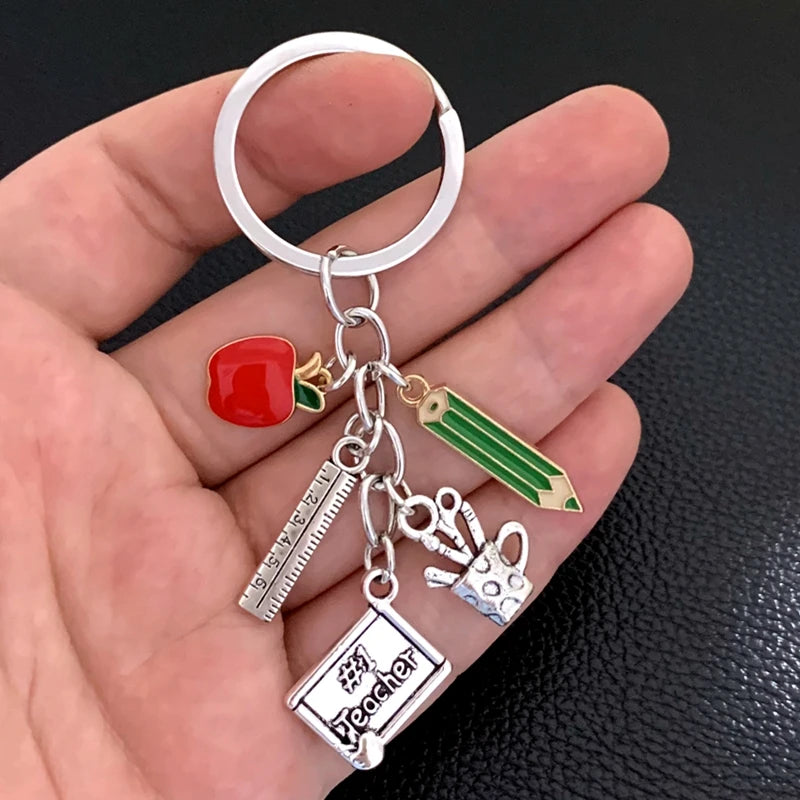 ميدالية مفاتيح جديدة هدية ليوم المعلم، هدية لأفضل معلم، دلاية مفاتيح سيارة مفرغة، مجوهرات للرجال والنساء